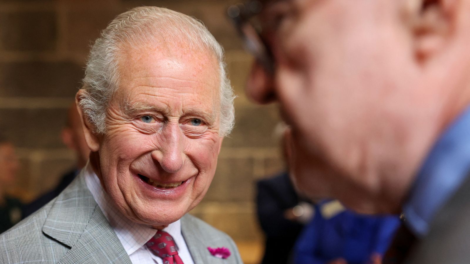 King greets 'amazing' D-Day veteran - and tells him 'keep drinking the whisky' | UK News