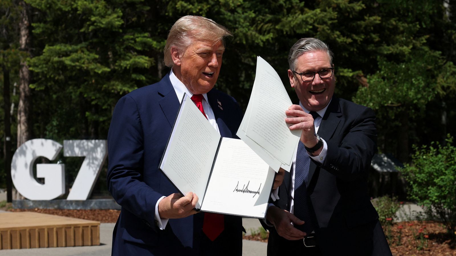 US-UK trade deal 'done', says Trump as he meets Starmer at G7 | Politics News