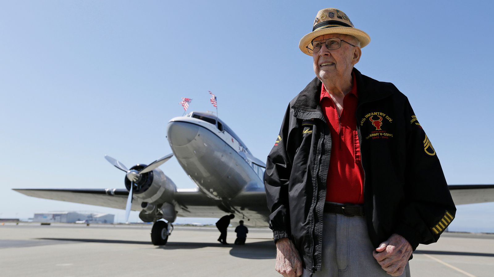 D-Day veteran "Papa Jake" Larson who became TikTok star dies aged 102 | US News
