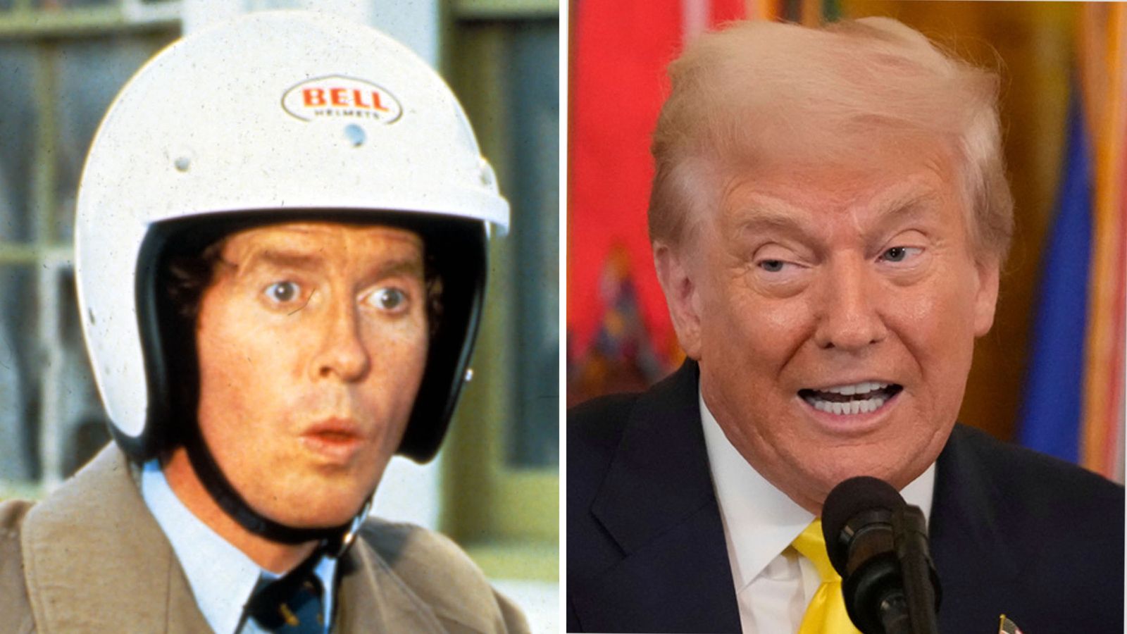Trump praises Frank Spencer actor as he prepares for major summit - sometimes the script writes itself | US News