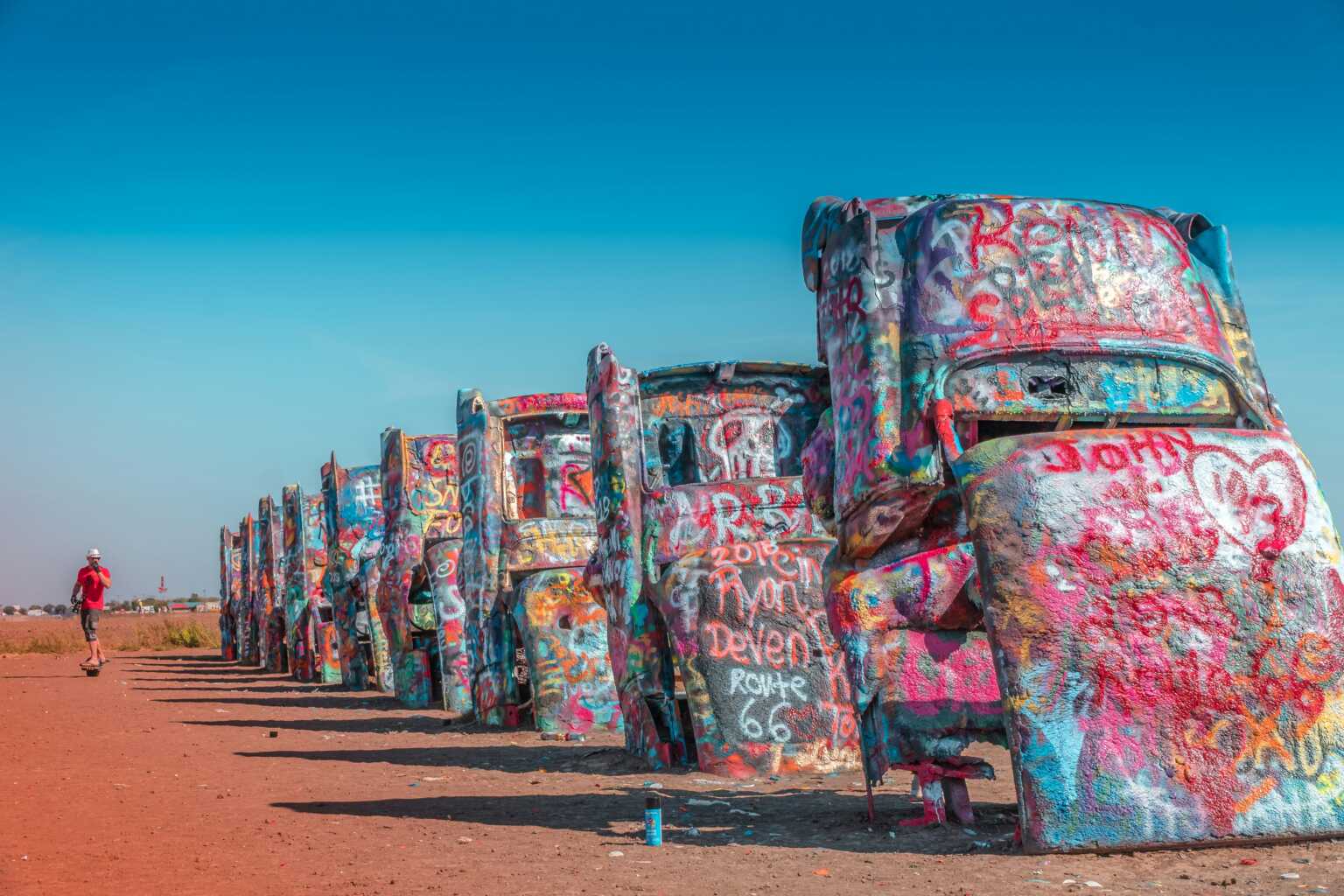 Famous Texas Art Exhibit Cadillac Ranch Repainted to Honor Charlie Kirk