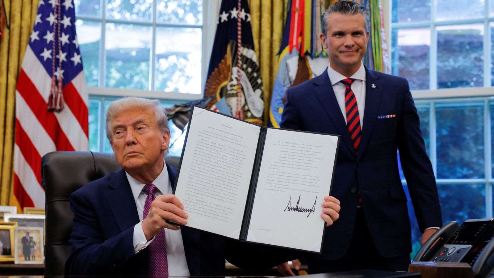 President Trump signs order rebranding Pentagon as the Department of War | US News