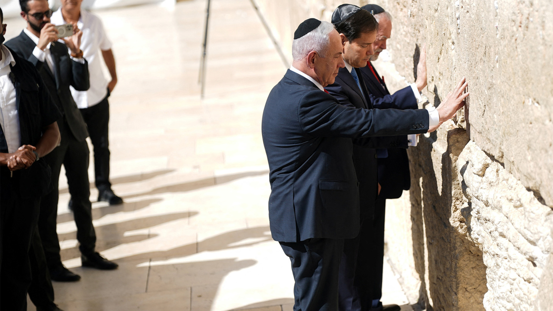 US Secretary of State Marco Rubio poses with Netanyahu at Western Wall | Al Jazeera